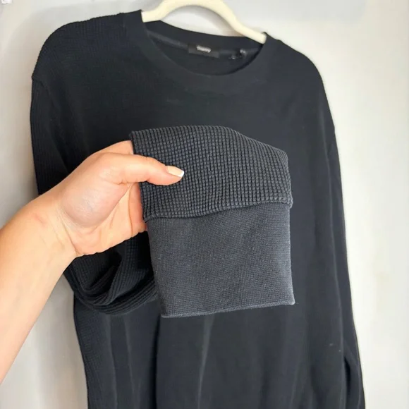 Theory Mattis Studio Waffle Knit Crewneck Sweater